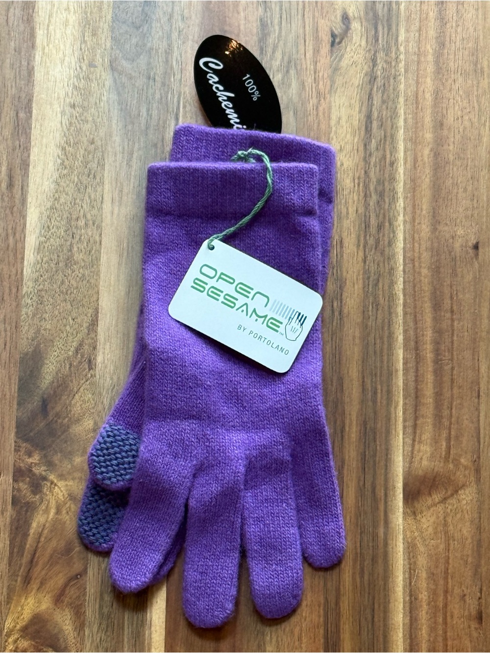 Portolano Purple Cashmere Blend Women's Touchscreen Gloves